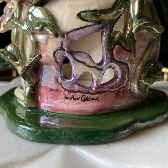 Heather Goldminc Fairy House Tea Light Candle Holder - 2001 Blue Sky Clayworks - Picture 11 of 11